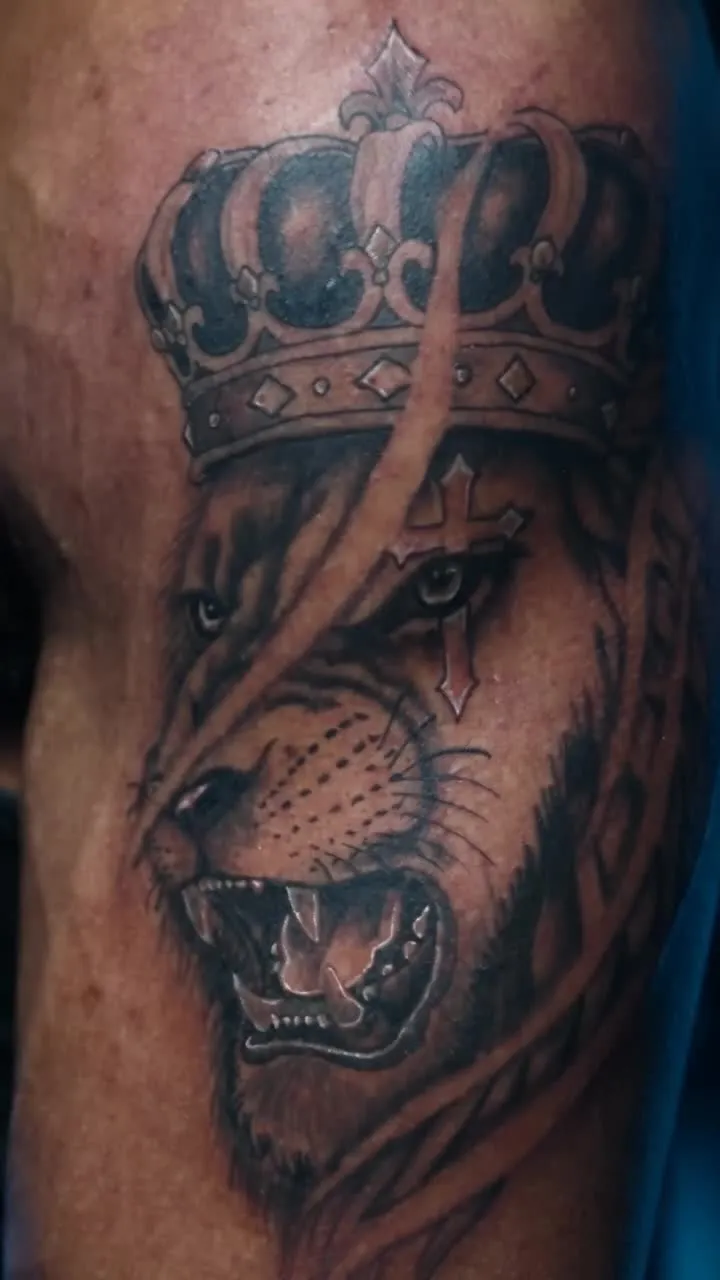 Crowned lion portrait